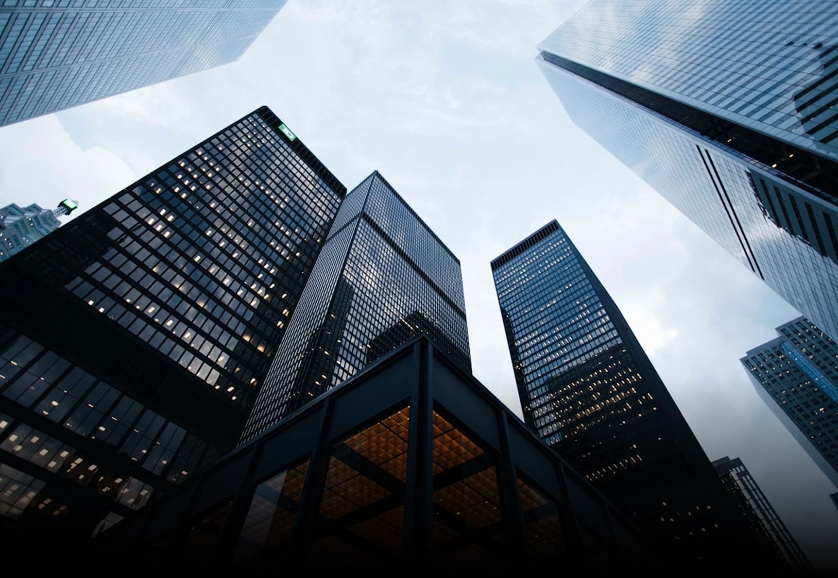 Tall buildings viewed from below